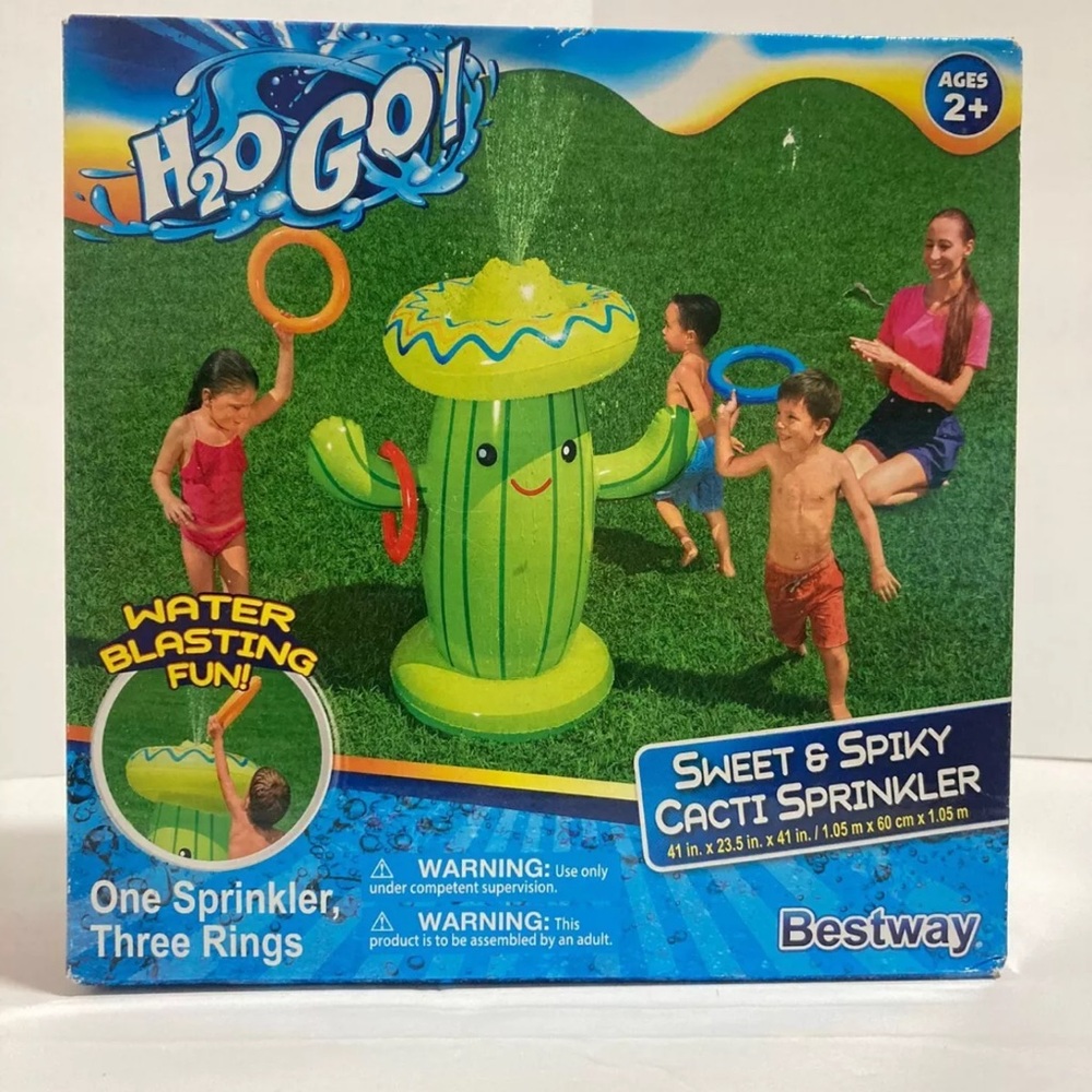 Sweet & Spiky Cacti Inflatable Kids Sprinkler / H2OGO! NEW IN BOX